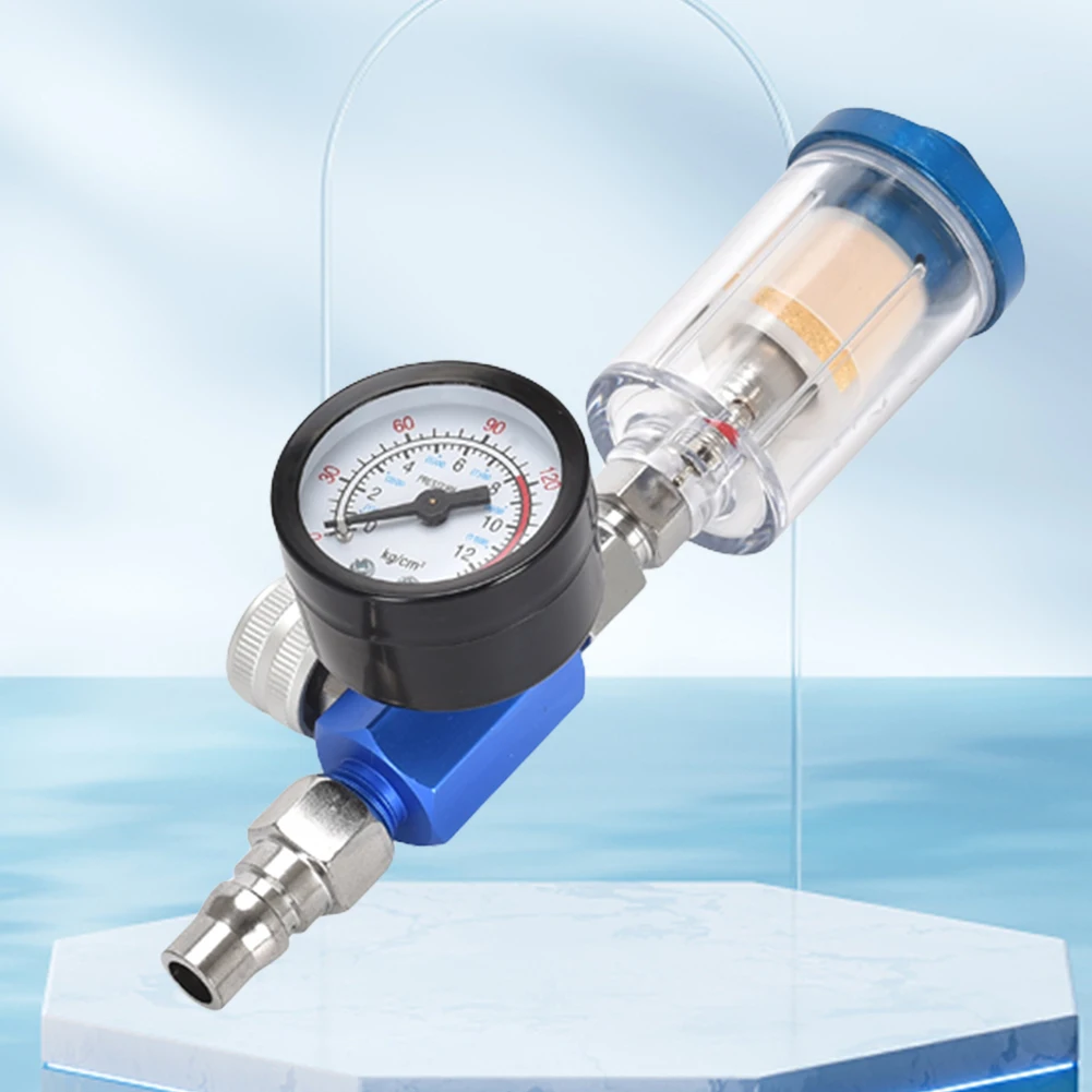 

Spray Gun Air Regulator Pressure Gauge & Mini Inline Air Filter Separator JP/EU/US Adapter 0-140PSI Pneumatic Tools for Airbrush