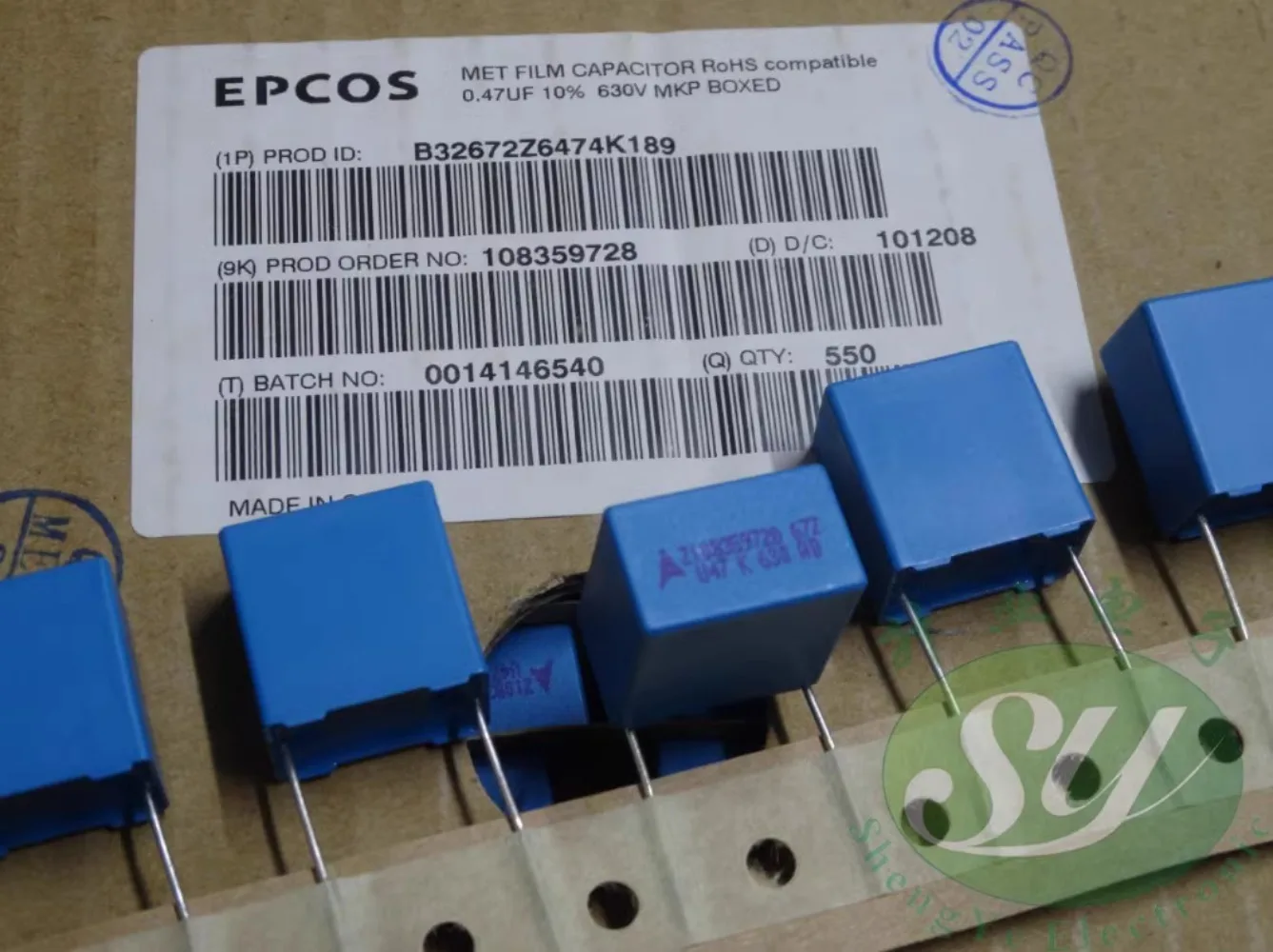 10PCS EPCOS 0.47uf/630v 470nf u47 474 New 15mm film capacitor ( Thick : 10mm ) B32672Z6474K