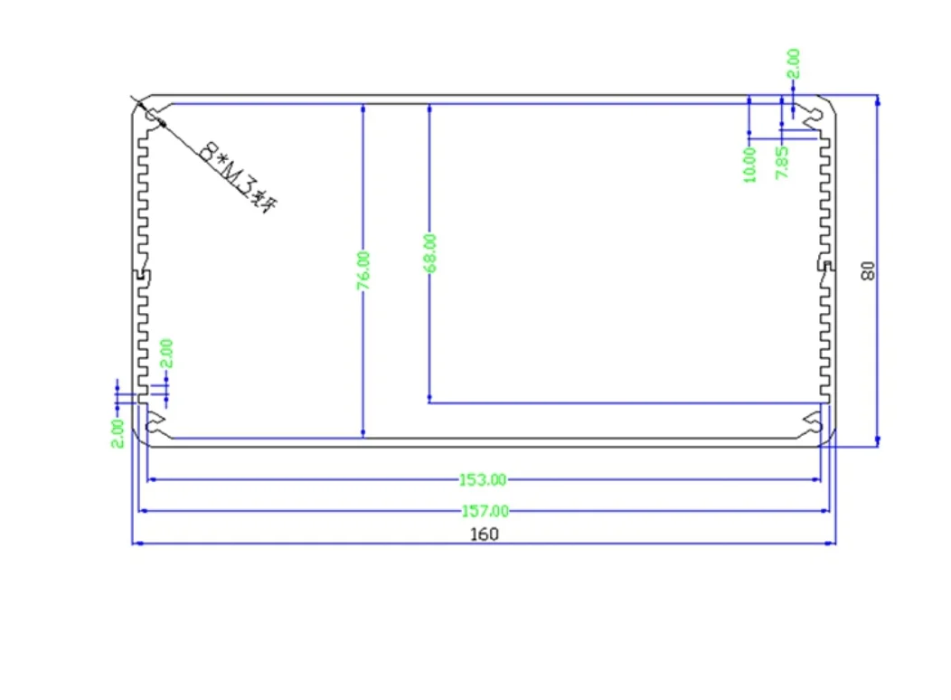 80x160x220mm DIY Electronic Housing Junction Box Black Metal Aluminum Case PCB Instrument Project Amplifier Enclosure