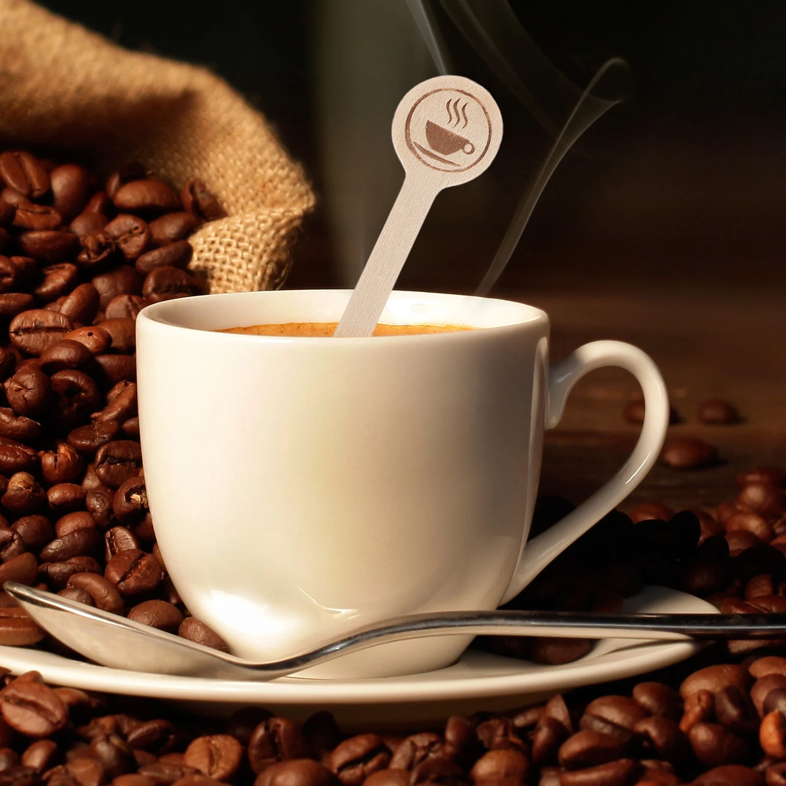 

100Pcs Wooden Coffee Stir Sticks Disposable Natural Durable Mixers for Hot Drinks Coffee Stations Tea Bars Cocktail Accessories