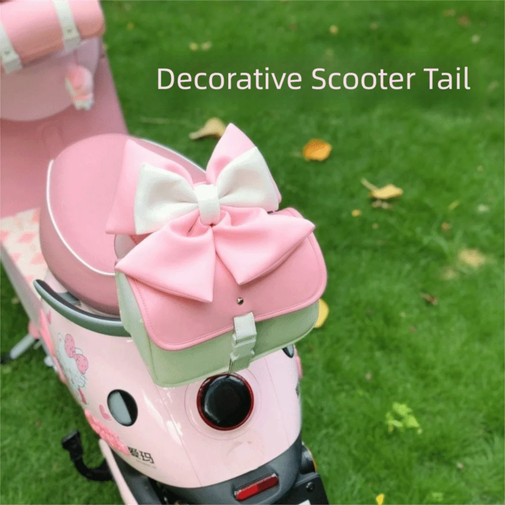 Cute Dual-color Bow Bowknot Helmet Accessories Nylon Suction Cup Car Body Decoration Electric Vehicle Accessories Women