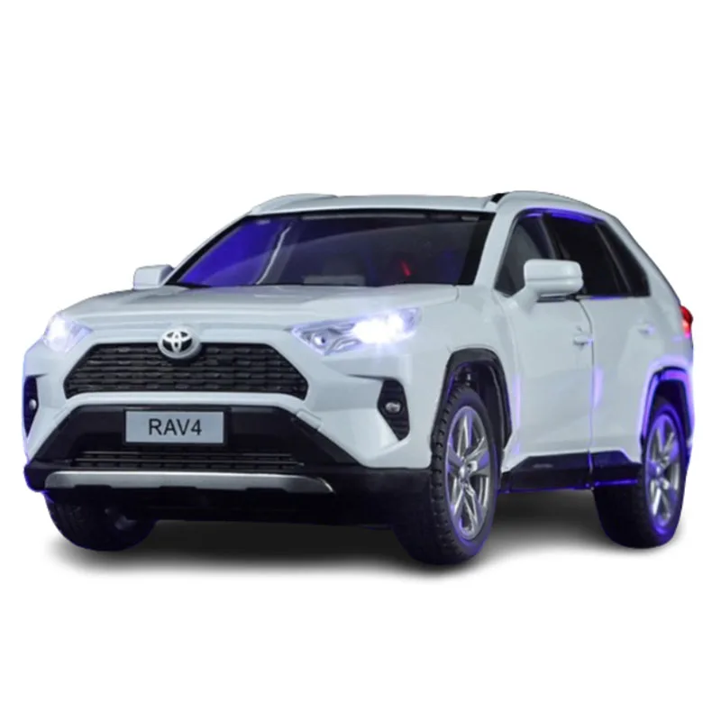 Toyota Rongfang RAV4 Key Edition 1:24 alloy car model six-door acousto-optic pull-back simulation car model collection toy ornam