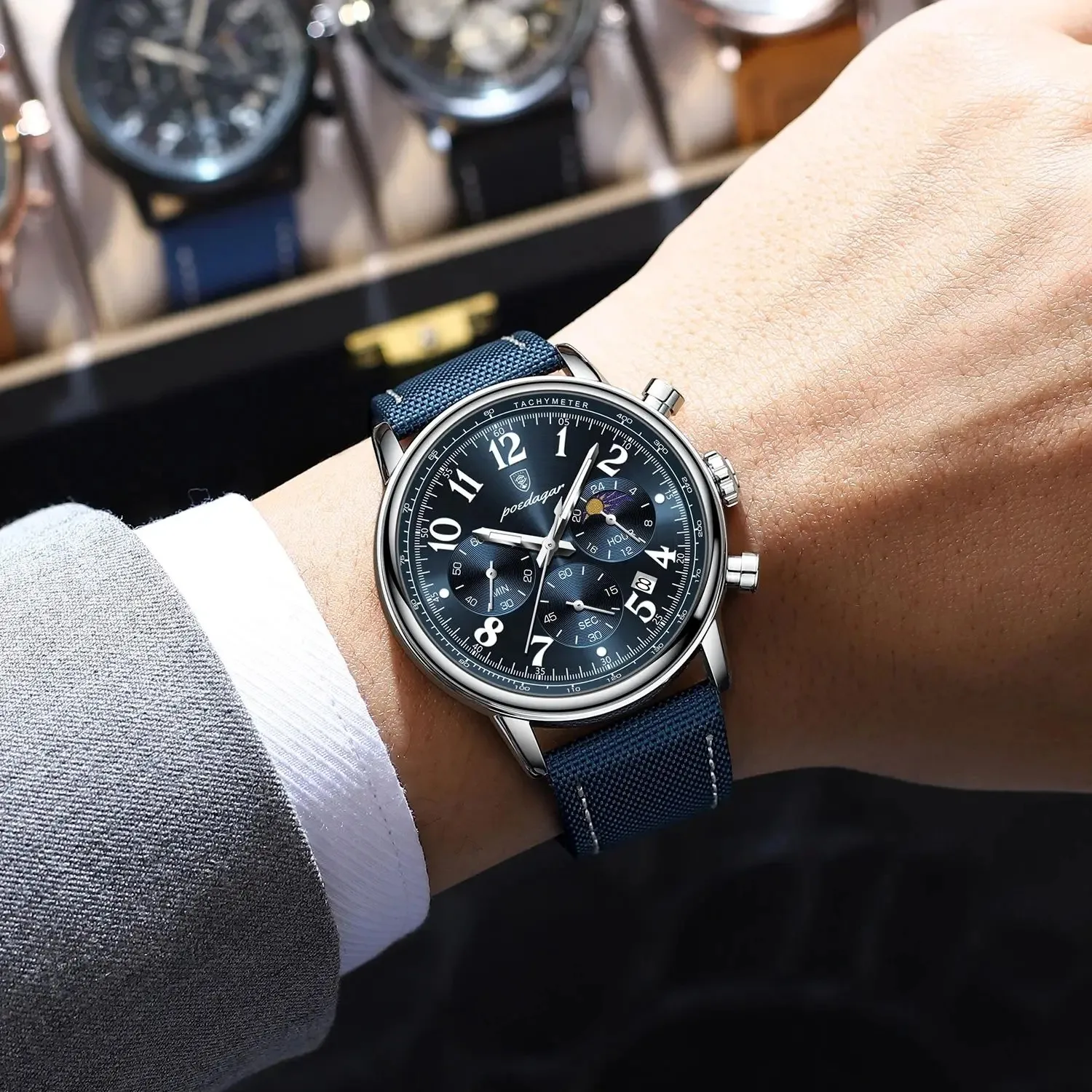 Relojes de pulsera de cuarzo a la moda, número Simple, nuevo reloj de lona para hombre, reloj de lujo para hombre, relojes automáticos para hombre, reloj Real Tudo Por 1