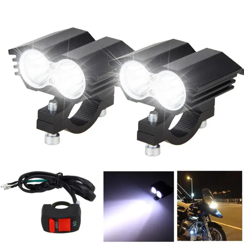 VASTFIRE 1PC /2PCS 30W 5000LM Motorcycle Headlight Spot light LED Bicycle Moto Fog Light Waterproof Driving Lamp with Switch