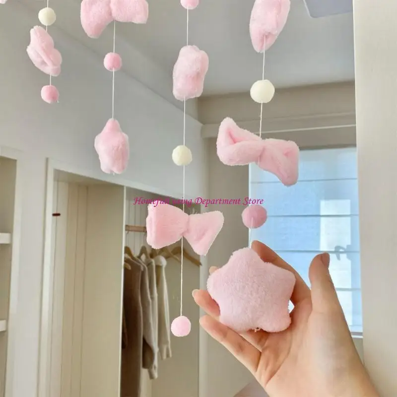  Doorway Curtains Felt Star Bowknot Curtain Decorative Curtain Room Decorations