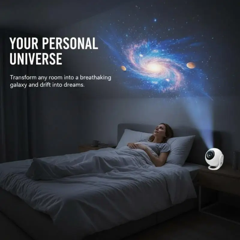 Starry Sky Projection Lamp USB Plug-in Bluetooth Atmosphere Light 12 Patterns for Dorm Room Decor Student Holiday Gift