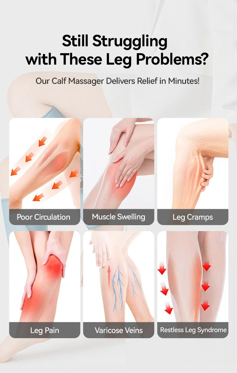 Air Compression Calf Massager for Varicose Veins Enhances Athletes Performance by Improving Leg Health