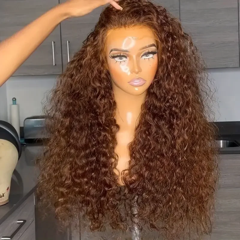 

Chocolate Brown Deep Wave Lace Front Wig Human Hair Brazilian Colored 13x4 13x6 Hd Lace Frontal Human Hair Wigs For Women