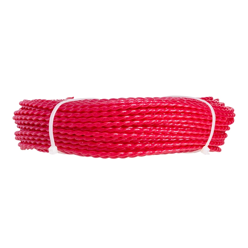 3.0mm Red Spiral Nylon Trimmer Line Brush Grass Cutting Weed Rope Strimmer Tool Accessories Lawn Mower Wire Replace Convenient