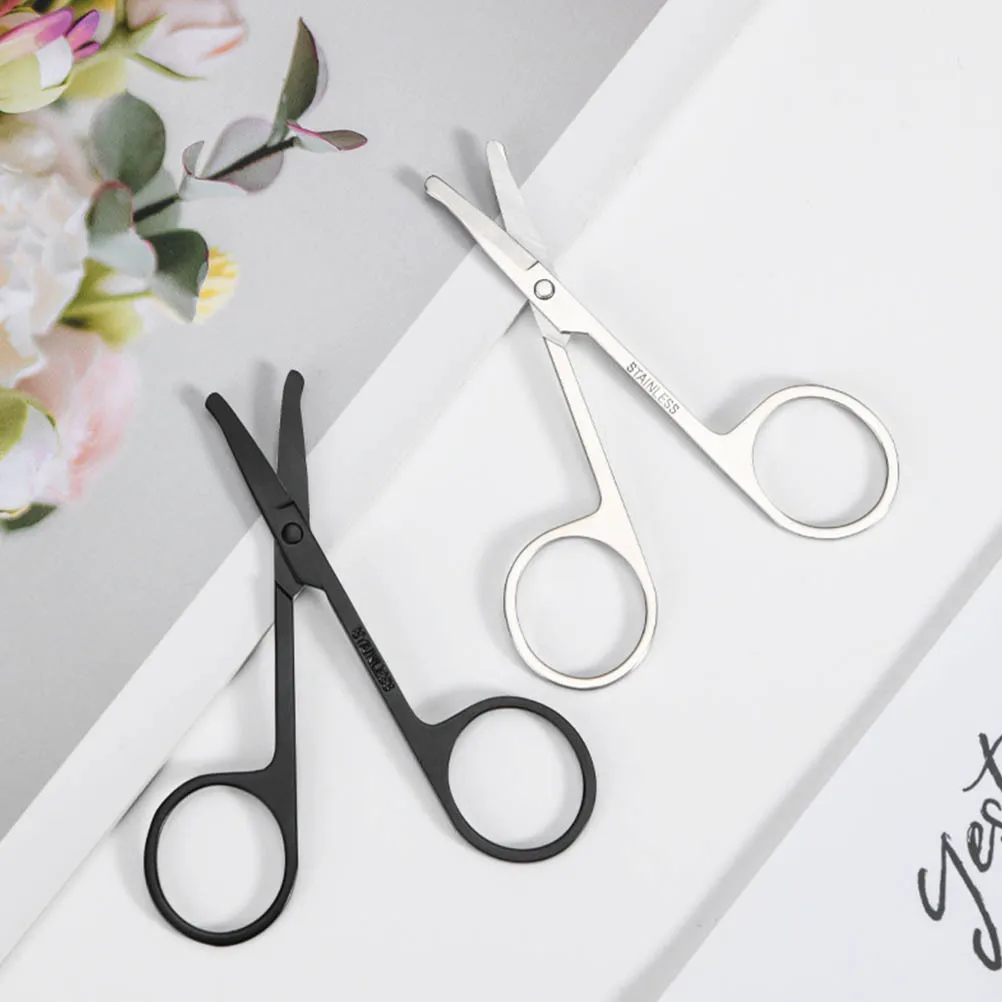 

4Pcs Nose Hair Scissors Eyebrow Trimmer Grooming Tool Set Stainless Steel Precision Facial Hair Scissors for Men Women