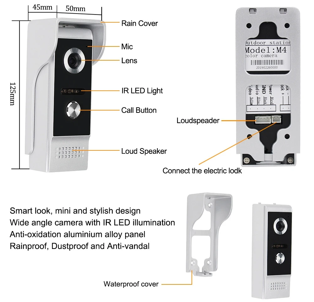 TUYA 1080P 10 Inch 7 Color Touch Screen Wireless Wifi Video Doorbell Smart APP Home Intercom Kit