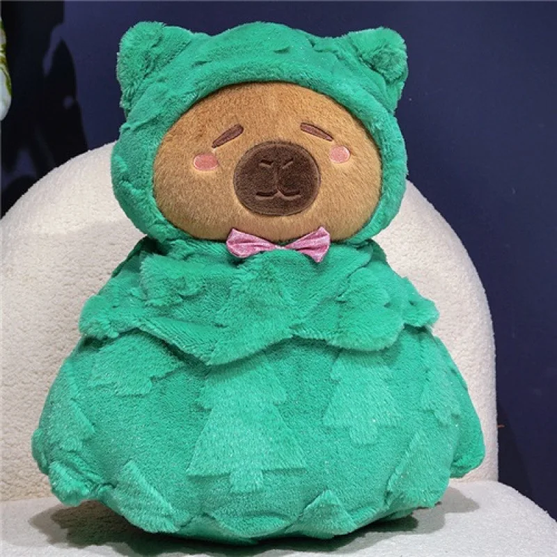 ตุ๊กตาคาปิบาร่าน่ารัก ต้นคริสต์มาส ของเล่นตุ๊กตาขนนุ่ม หมอนนุ่มสบาย ตกแต่งห้อง โซฟา ตุ๊กตาน่ารัก ของขวัญคริสต์มาส