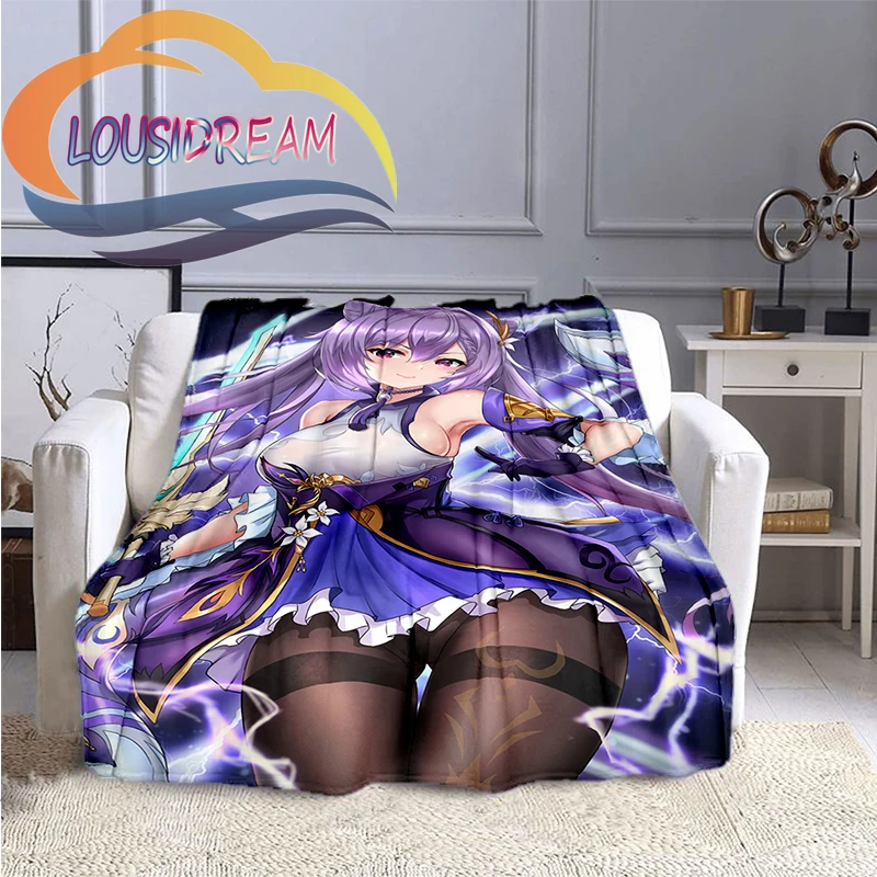 

Newest Game Genshin Impact Fashion sexy Character Flannel Blanket Quilt Cover Travel Bedding Throw Bedspread