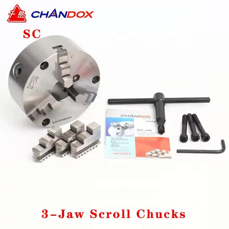 Taiwan CHANDOX 6-inch Manual Chuck SC-6 CHANDOX 3 Jaw Lathe Chuck Self-centering Chuck SC-3 4 5 6 7 8 9 10 12