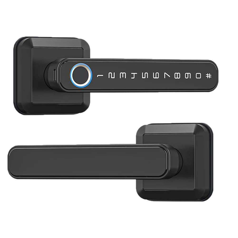 

SZMYQ Tuya Smart Keyless Biometric Fingerprint Door Lock with Handle Fingerprint Door Knobs US Standard Smart Door Handle Lock