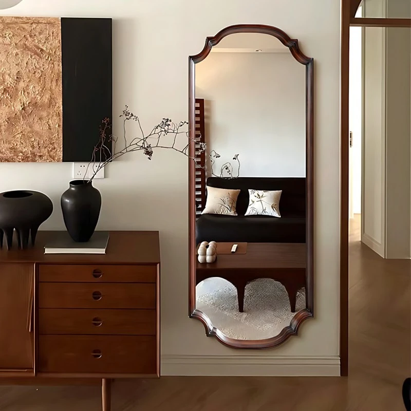 

American retro full-length mirror wall-mounted household French entry medieval full-length mirror wall-mounted special-shaped
