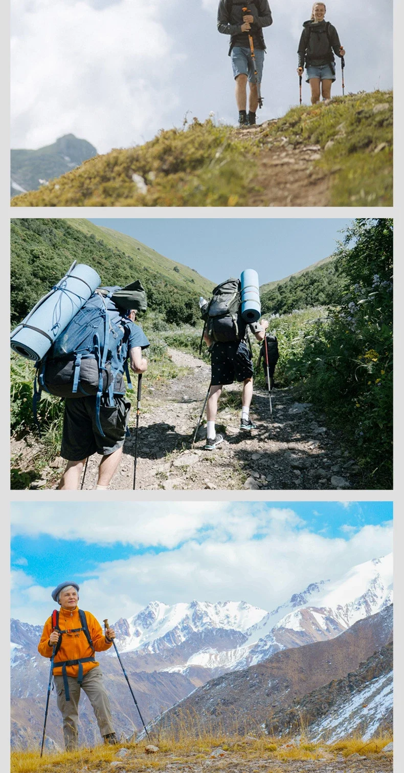 2 Stück Aluminium-Wanderstöcke, Teleskop-Trekkingstöcke, ultraleicht, tragbar, zum Klettern, Wandern und Bergsteigen – Detail 13