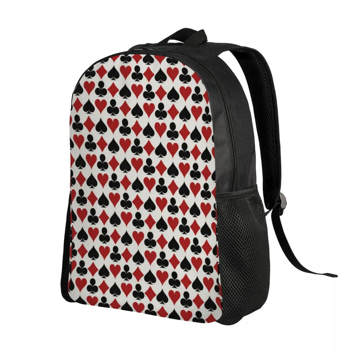 Personalized Poker Playing Card Symbols Backpack Women Men Fashion Bookbag for College School Heart Spade Diamond Club Bags