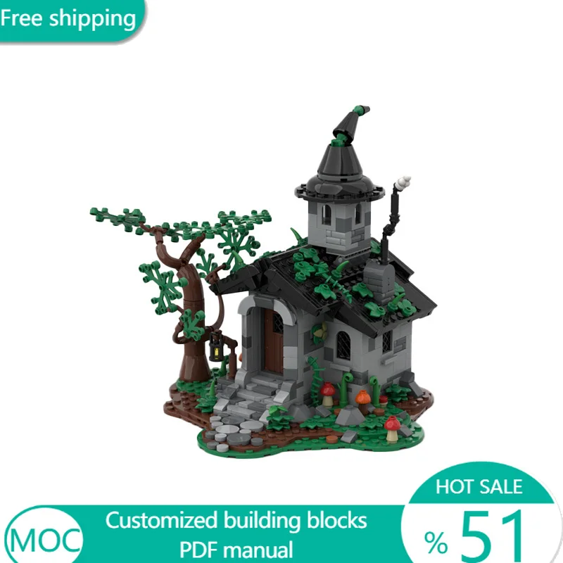 731 Piezas de Construcción Modular, Casa de Bruja MOC, Bloques de Construcción Modulares Personalizables, Diseño Creativo, Tecnología DIY, Juguete para Niños, Regalo de Cumpleaños