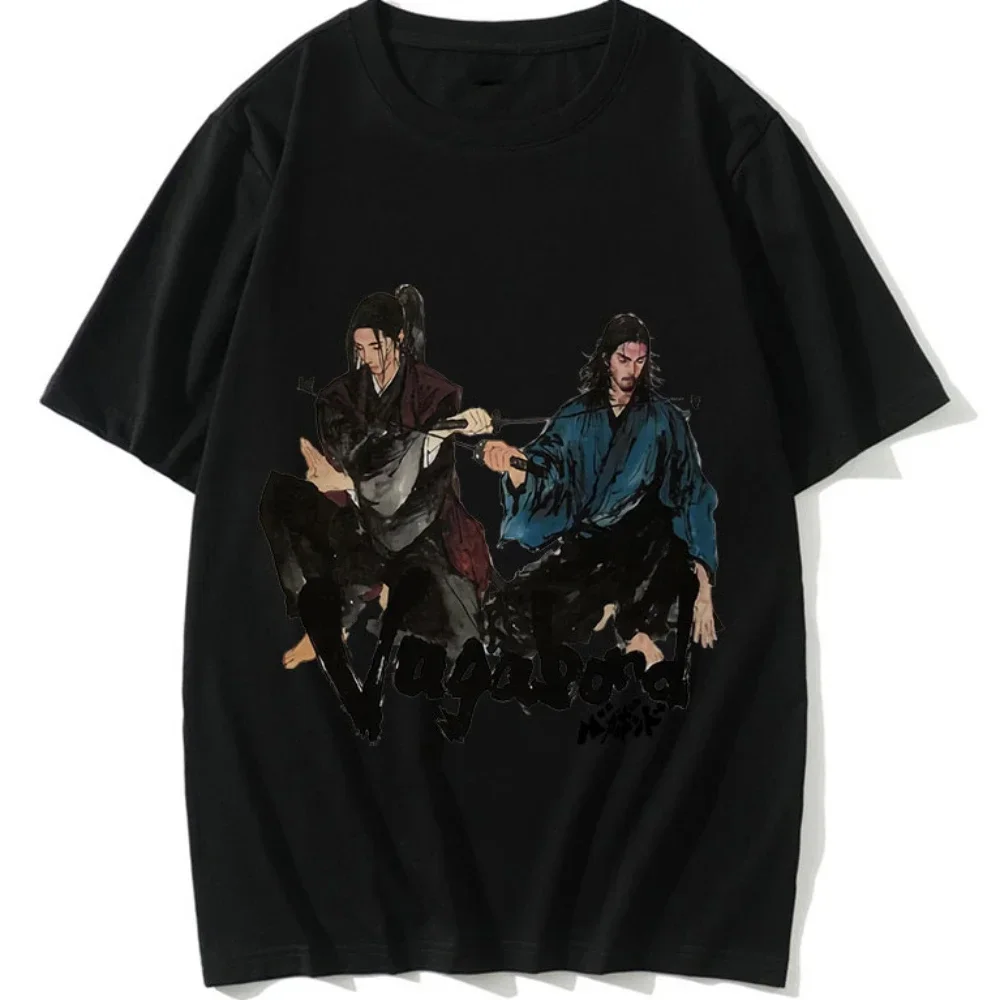 Japan Harajuku Anime Vagabond T Shirt Sasaki Kojiro and Miyamoto Musashi Manga Print T-Shirt Men Woman T Shirts Tops Unisex