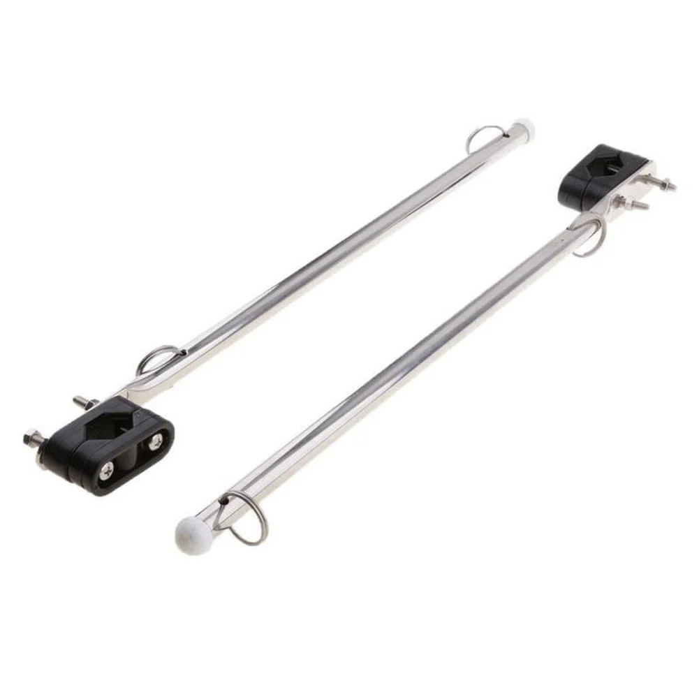 2PCS Flag Pole for Yacht Stainless Steel Rail Mount Construction Fits 7/8-1 Inch Diameter Rail For Marine Equipment