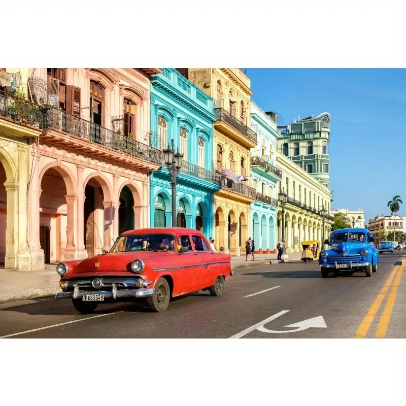 

1000 Pieces Jigsaw Puzzle for Adults Painting Street Car Paper Puzzles Home Decor Wall Display Halloween Christmas Present