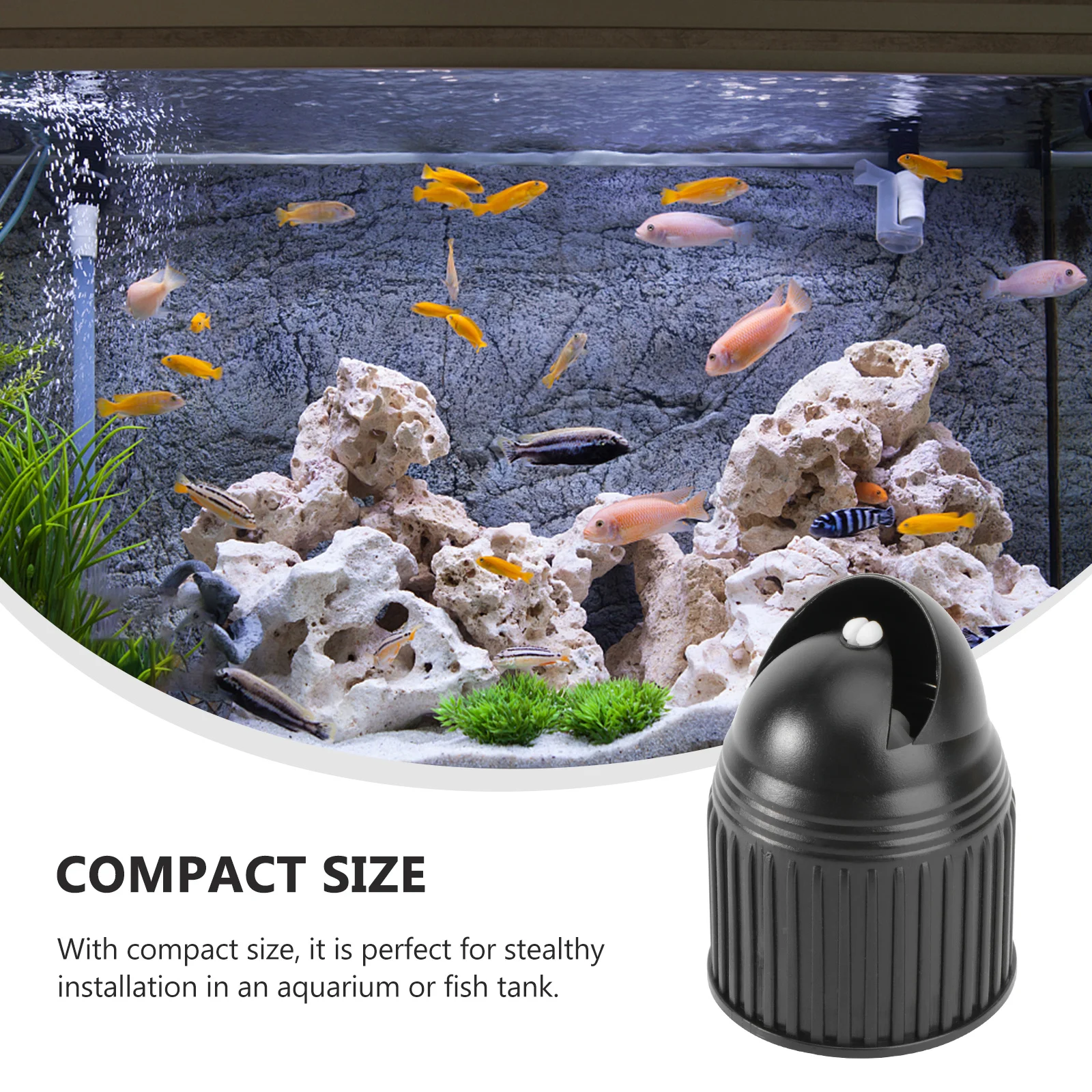 

Fish Tank Wave Pump Head Submersible Aquarium Black Circulation Bubbler 360 Rotation No Electricity Practical Decorative Flow