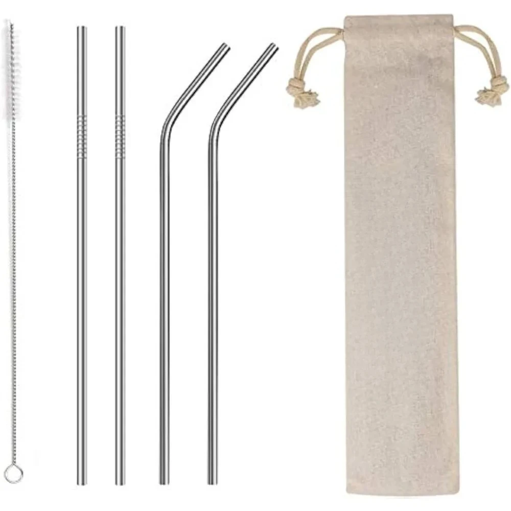 4 قطع من شفاطات معدنية قابلة لإعادة الاستخدام، شفاطات من الفولاذ المقاوم للصدأ مقاس 8.5 بوصة مع علبة - فرشاة تنظيف بوزن 20/30 أونصة للبهلوانات - تخفيضات كبيرة