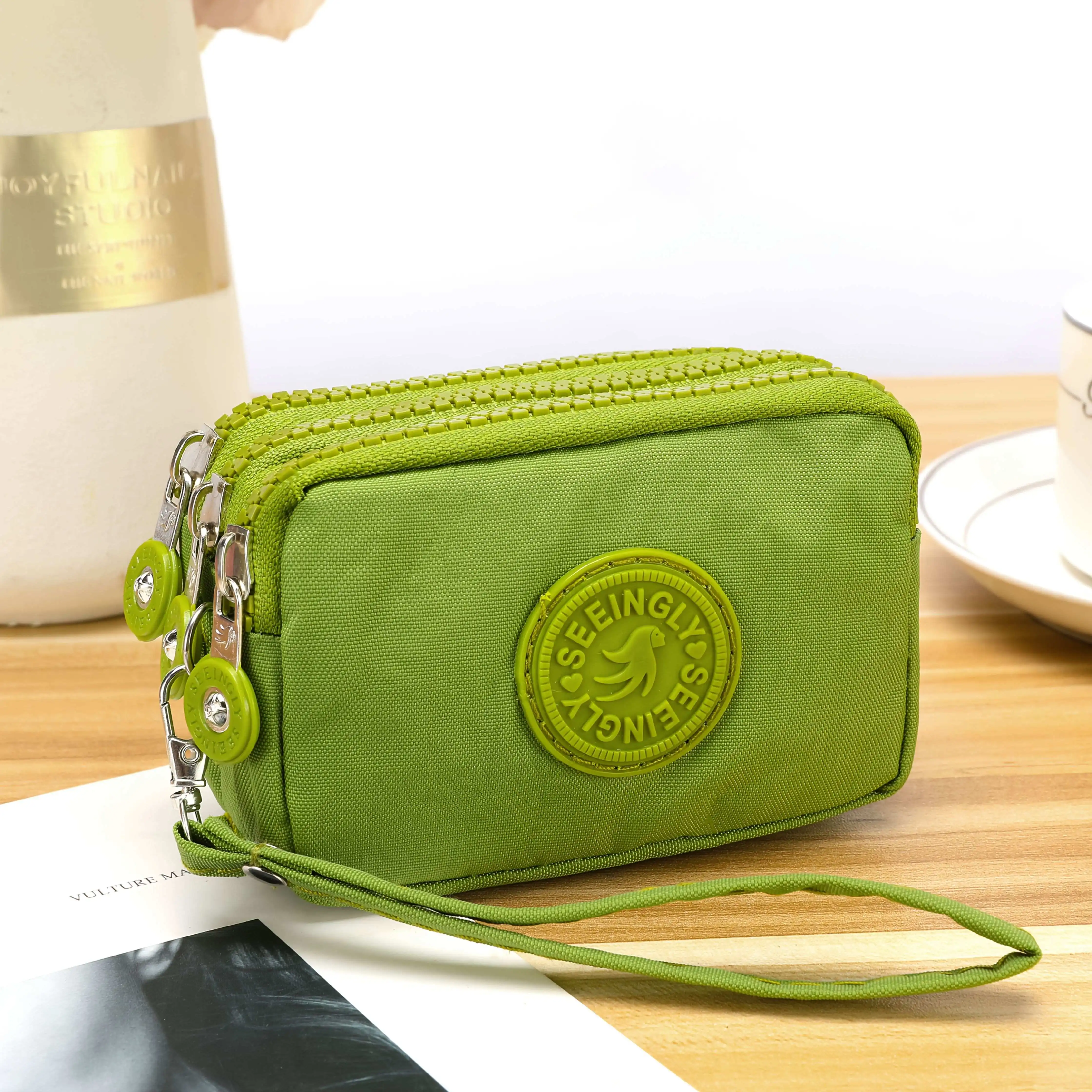 Portable Carry On Bag3 Layer Mini Nylon Change Lipstick ID Card Headphone Storage Storage Bag Storage Bag Pouch Travel Organizer