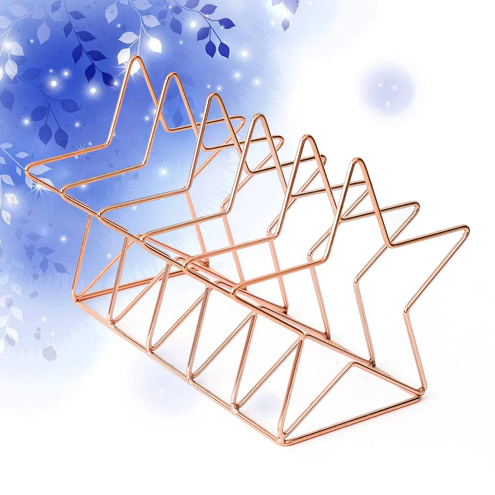 ارتفع الذهب الحديد الفن شكل نجمة سطح المكتب رف كتب الإبداعية بسيطة المنظم رف الشمال نمط حامل كتب تخزين مكتب المنزل #6