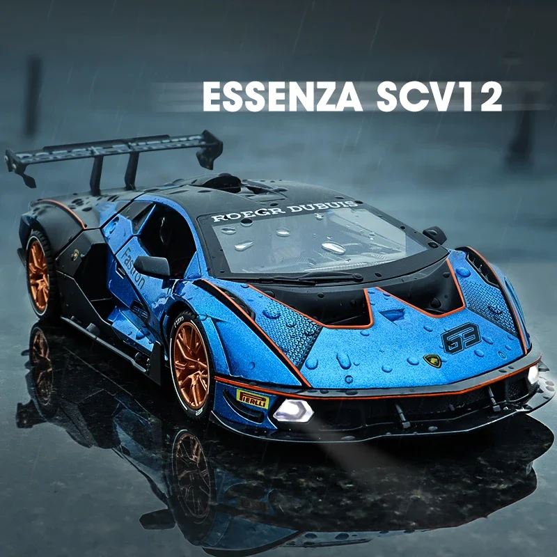 1:24 Lamborghini Essenza SCV12 Supercar Alloy Model Car Toy Diecasts Metal Casting Sound and Light Car Toys For Children Vehicle