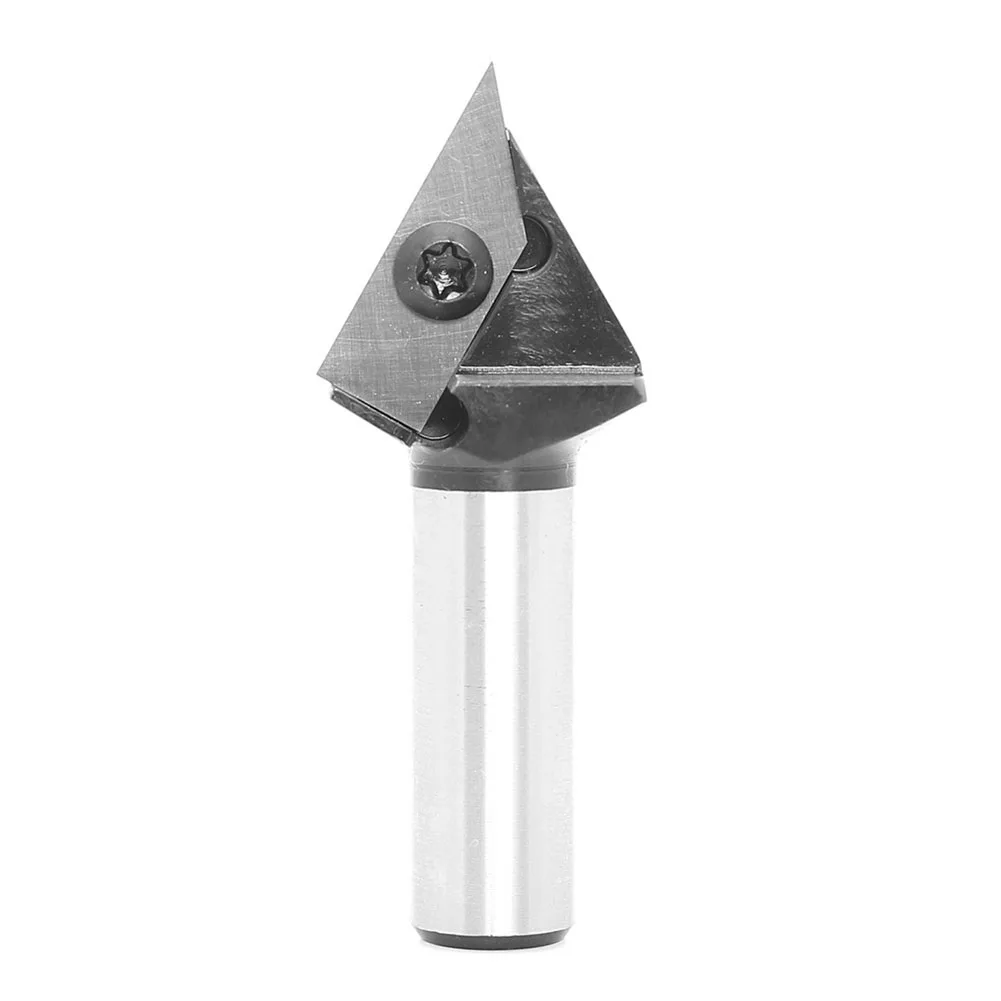 V Shaped Chamfering Router Bit, fresa de duas bordas, adequado para gravação de madeira e chanfro, 60 graus