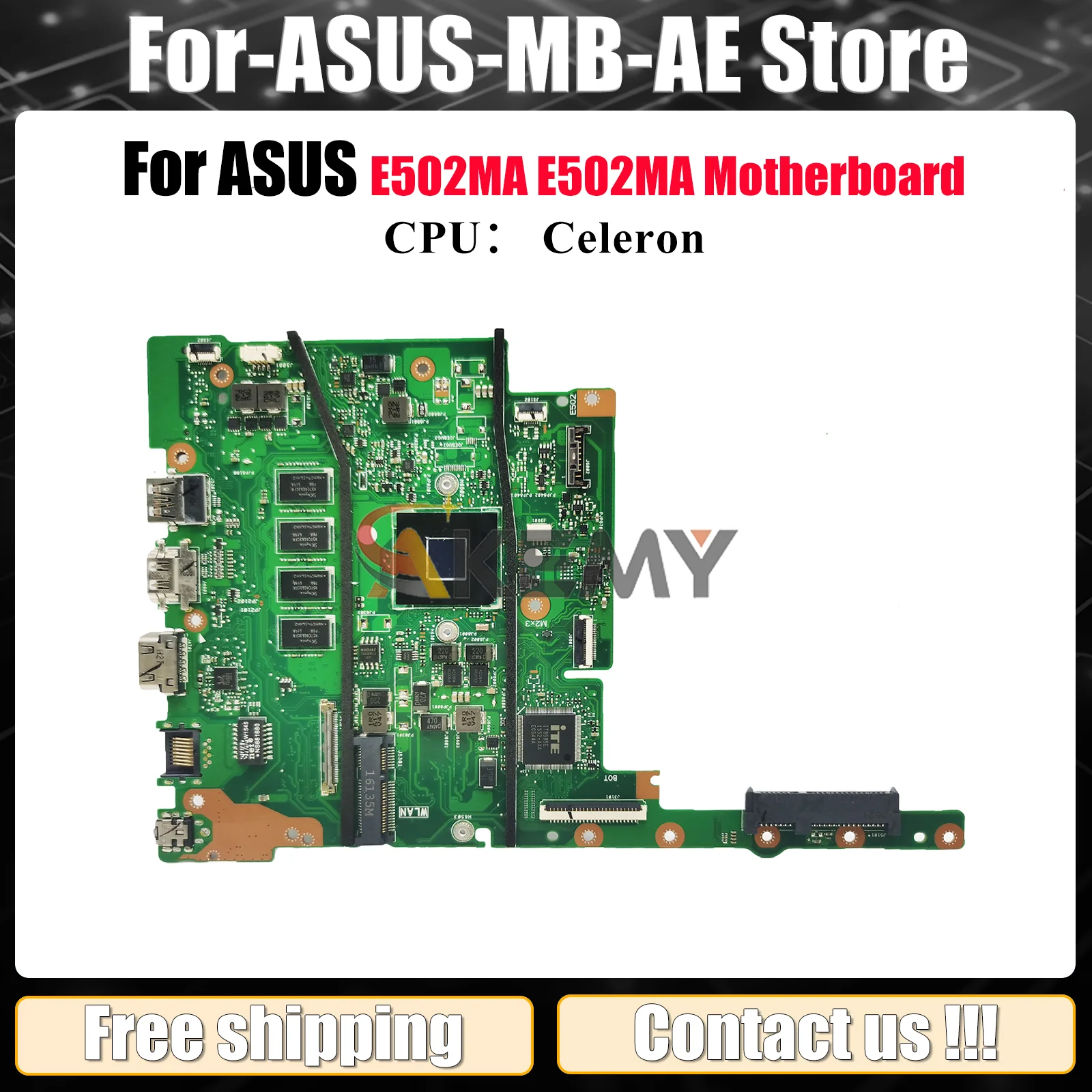

E502MA Laptop Motherboard For ASUS EeeBook E502MA E502M Notebook Mainboard With Celeron CPU 100% tests OK fast shipping stk