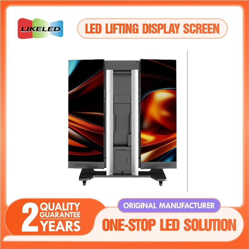 Ultra-Thin LED Screen Motorized Lift Fold Front Maintenance Panel Self-Service Business P1.5 Stage Events Subway Animation