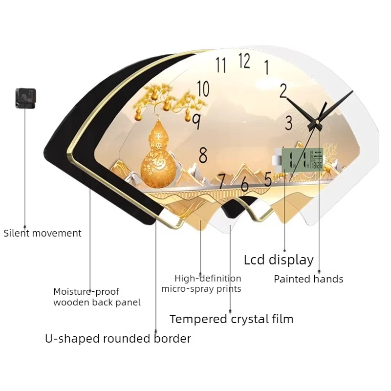 Living Room Wall Clock Creative Decoration Calendar Home Silent Decoration Painting Quartz Clock New Restaurant Wall Decoration