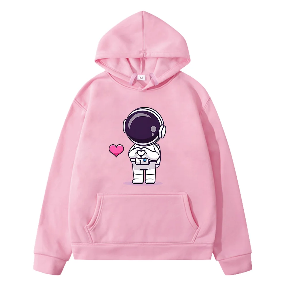 L Love Astronauts Anime Hoodies Harajuku Manga Sweatshirts for Boys/Girls Clothes Printed Graphic Pocket Regular Fit Hoody Tops