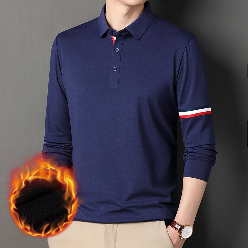 

Polo Shirt Men's 2025 New Casual Long Sleeved T-shirt Men's Middle-aged Spring and Autumn Clothes