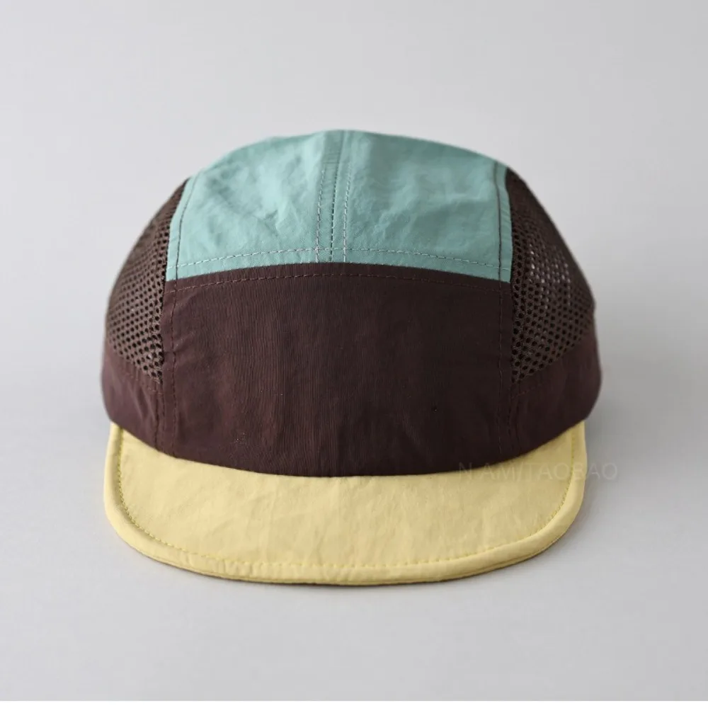 Casual Retro Mesh Baseball Cap 5 Panel Quick Drying Sun Visor Cap Adjustable Breathable UV Protection Cap Unisex