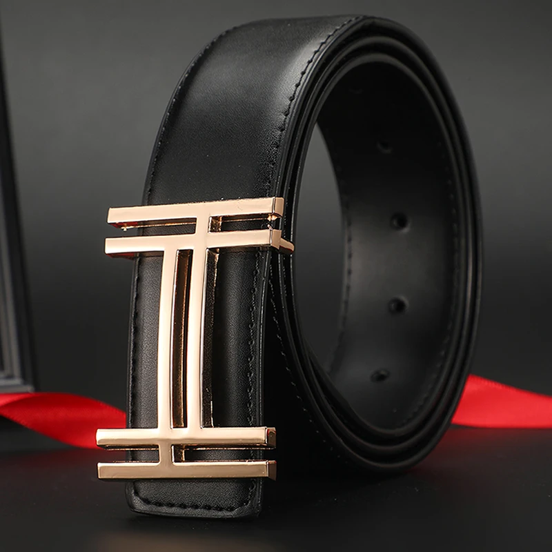 High-Quality Wide Designer Leather Belt for Men