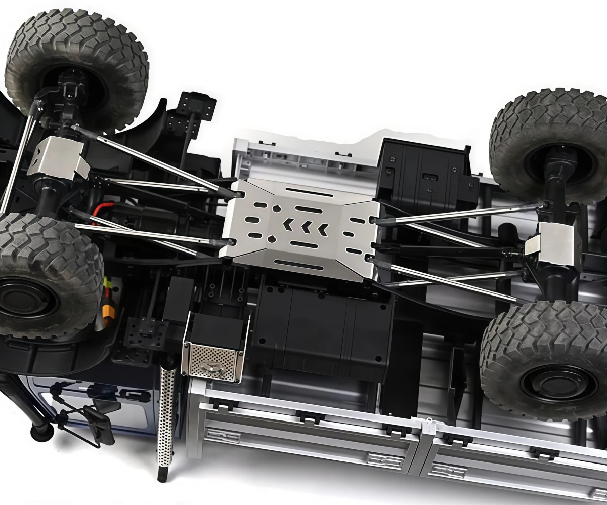 Stainless Steel Chassis Armor Skid Plate Set For Rlaarlo 1/7 Unimog UM07 U4000 MK07 RC Crawler