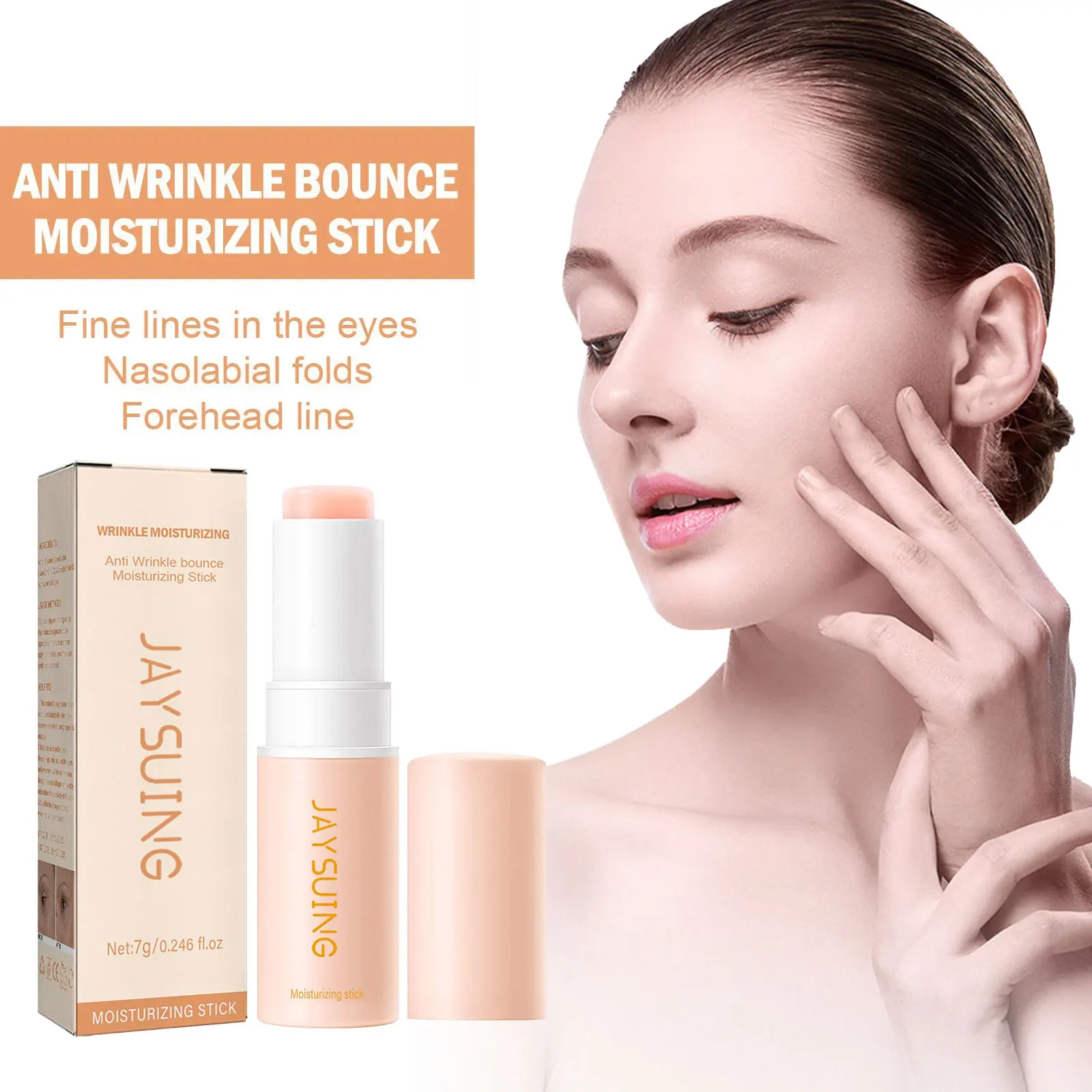 Wrinkle Removal Bounce Balm Stick Fade Fine Lines Tighten Skin Rejuvenation Shrink Pore Moisturizing Brighten Facial Cream Stick