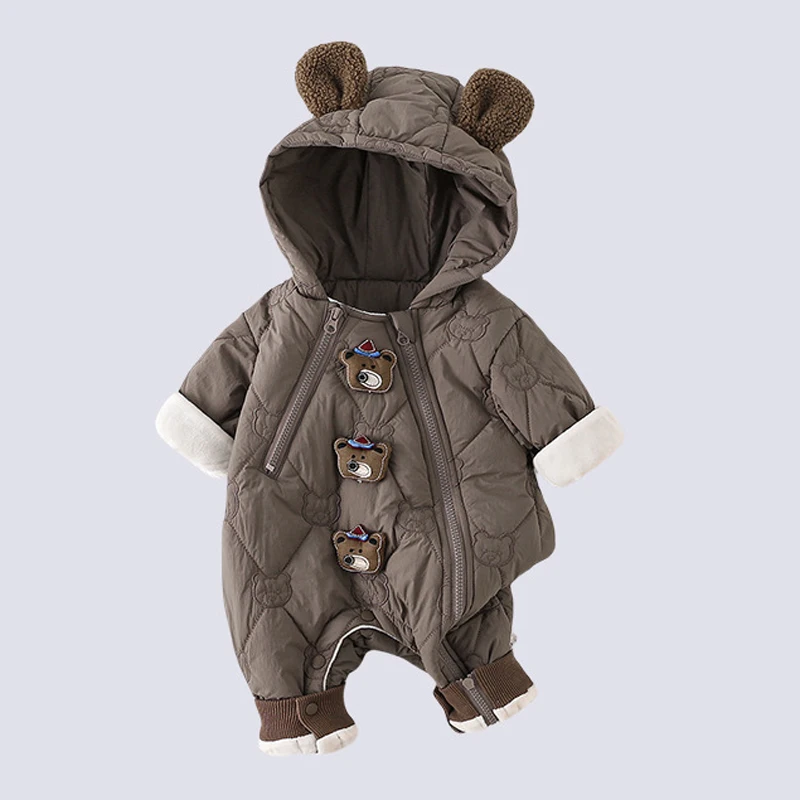 IYEAL الخريف الشتاء الرضع جمبسوت من القطن مقنعين ملابس الطفل طفل الفتيان الملابس الدافئة طفل الفتيان الفتيات رومبير 0-24 متر
