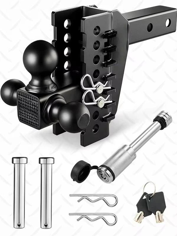 Hot-selling Universal 6'' Adjustable Powder Coated Trailer Drop Hitches Capacity Fits Receiver Fish Tow Hook for Jeep Truck
