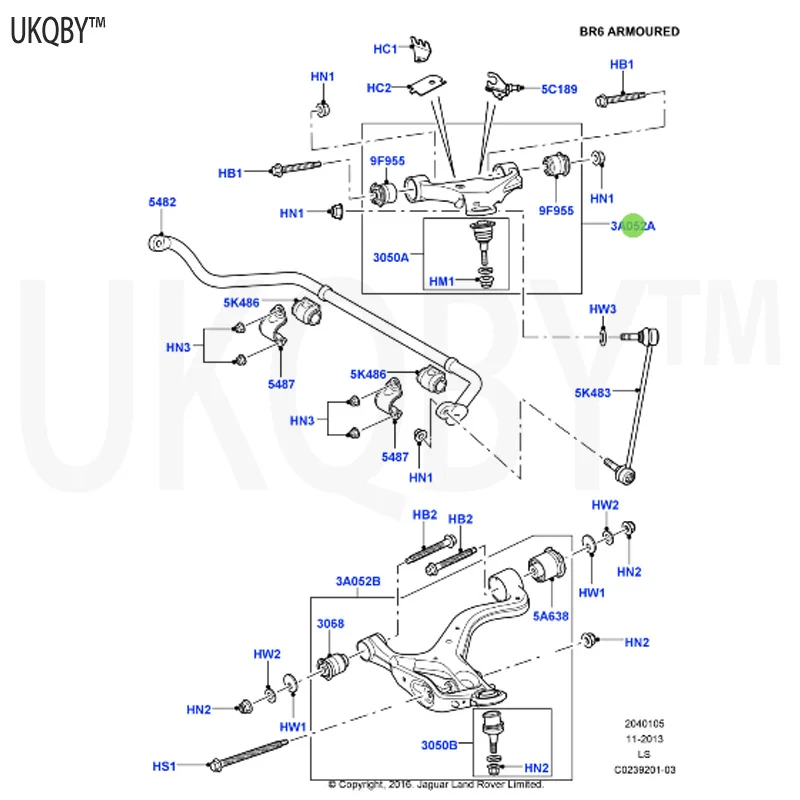 La nd Ro ve r Sport Ra ng e Ro ve r 2005-2009 RBJ500840 Arm Assembly - Front Suspension