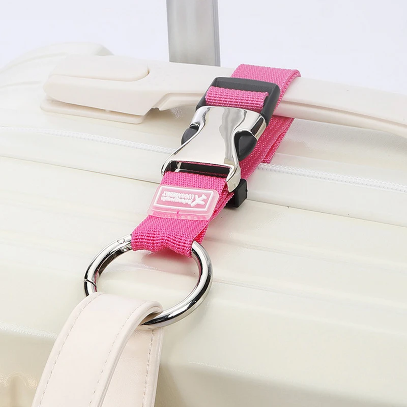 Durable 1-Piece Nylon Luggage Belt; Suitcase Straps with Metal Spring Clip for Carry On Bags
