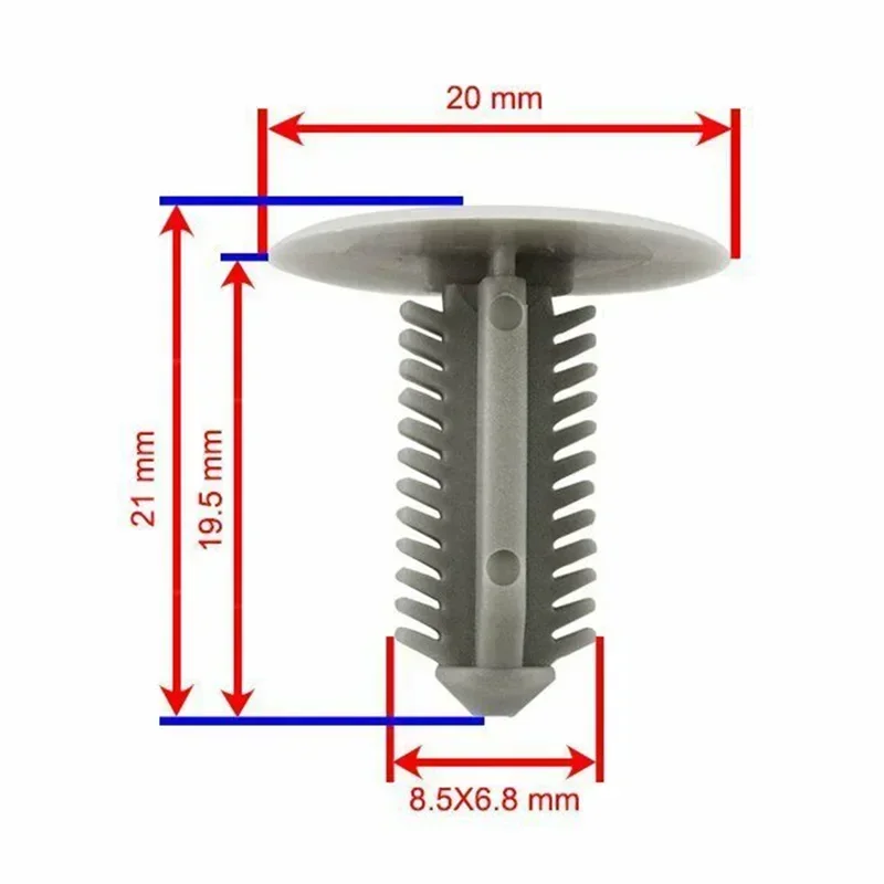 20 piezas Clips para revestimiento de techo de coche, retenedor de Panel embellecedor, sujetador de nailon para Toyota 63399-26050, remache Interior