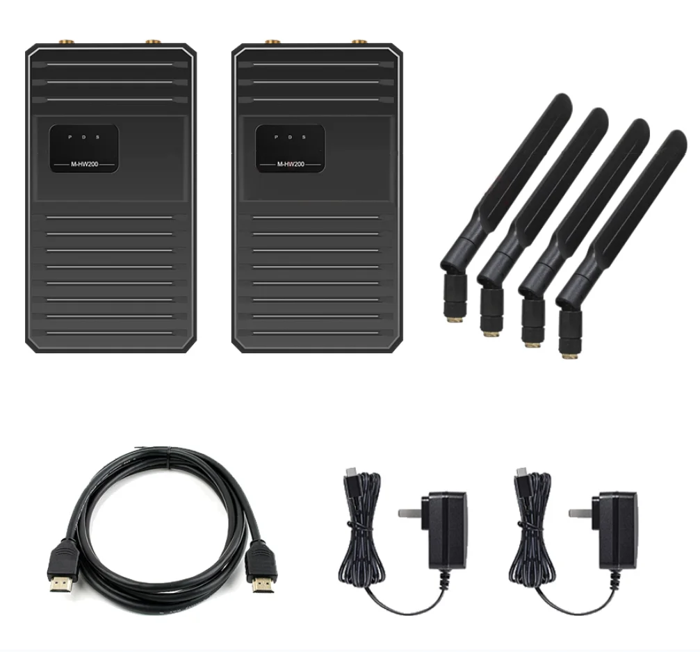 Transmisor y receptor de vídeo inalámbrico, 5,8G, wifi, HDMI, 200M, a 4RX 1TX, USB para alimentación 1080P, 60Hz, extensor de Audio y vídeo para cámara y PC