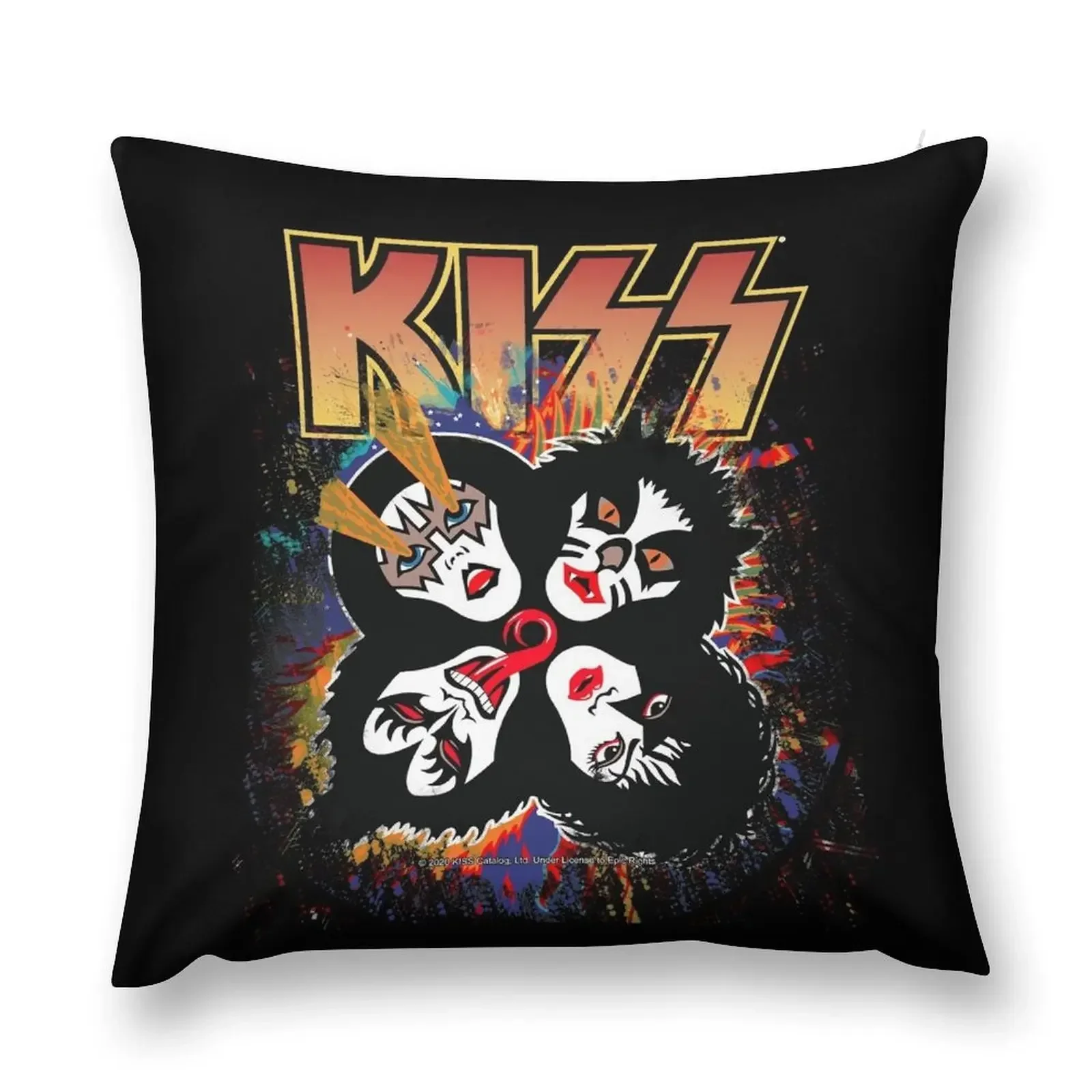 

KISS  the Band - Rock and Roll Over Splash Logo Throw Pillow Cushion Cover For Sofa Couch Pillows pillow