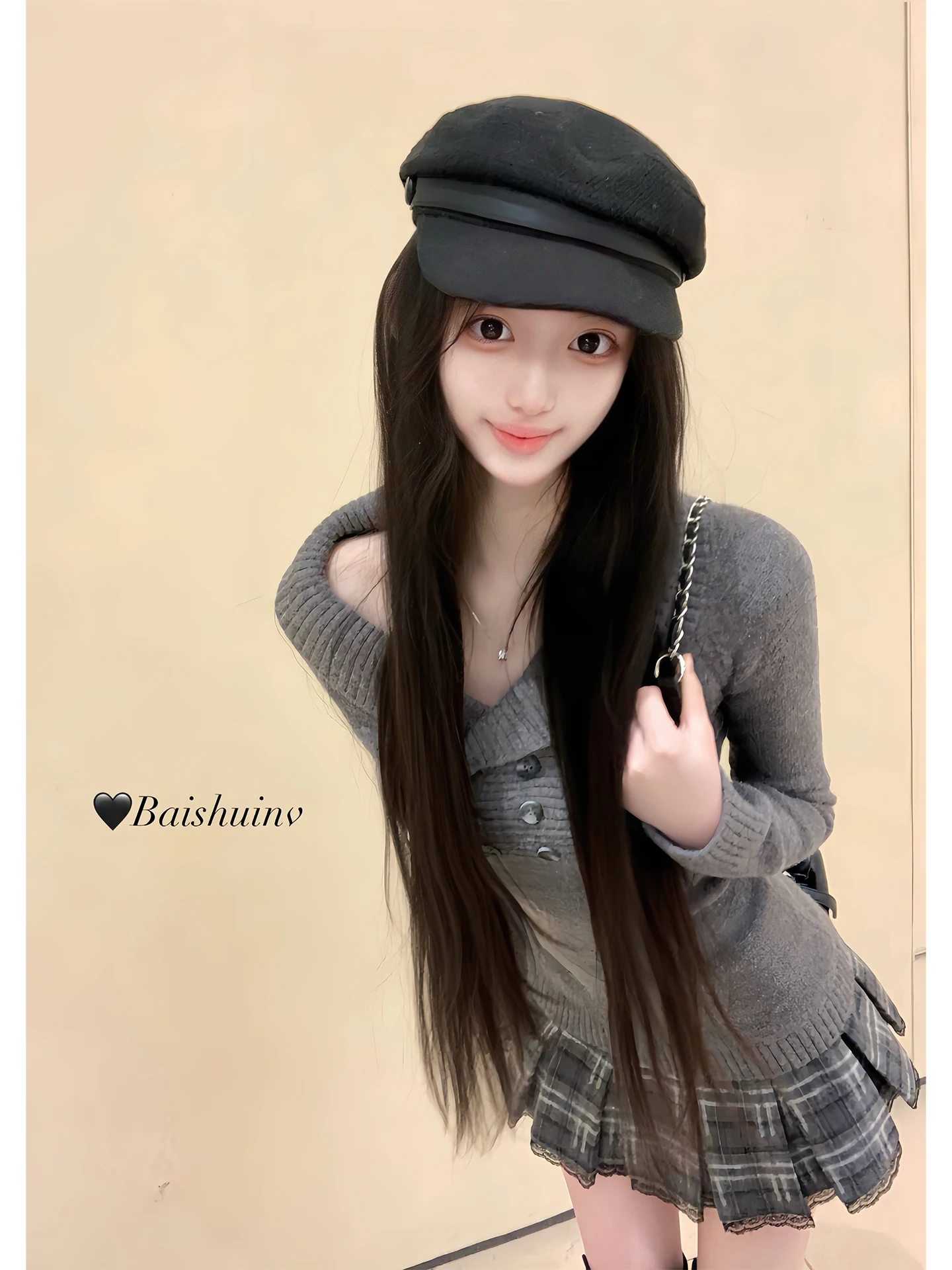 

ay V-ne Sweater Women's Winter Warm Top Double Button Art School Senior Gentle Temperature Korean Sle Loose Fit Long Sl...