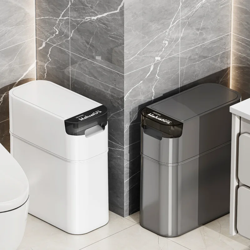 

Toilet crevice trash can with lid press elastic lid household kitchen crevice rectangular large capacity tissue basket